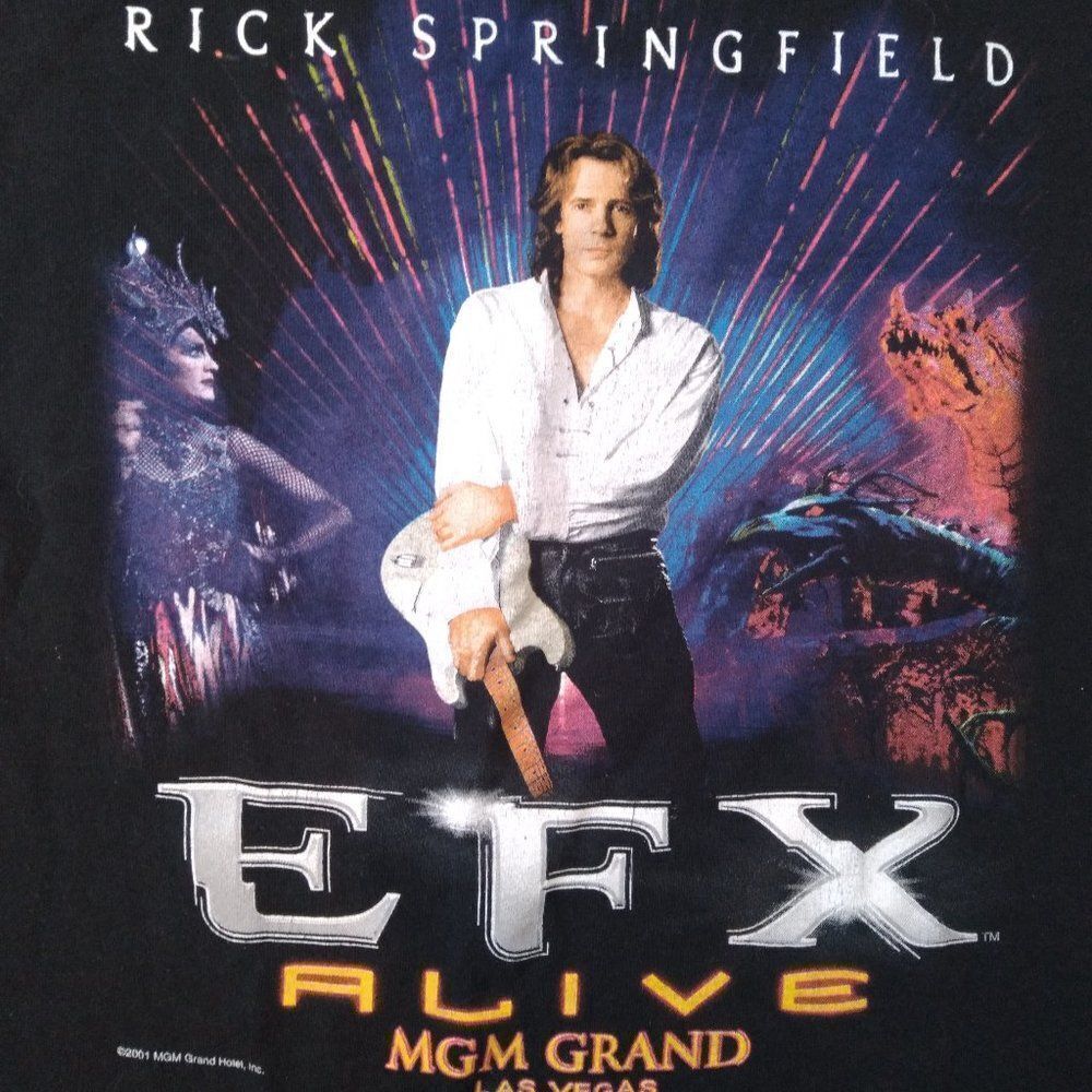 Vintage Rick Springfield EFX Alive MGM Grand T-Shirt
